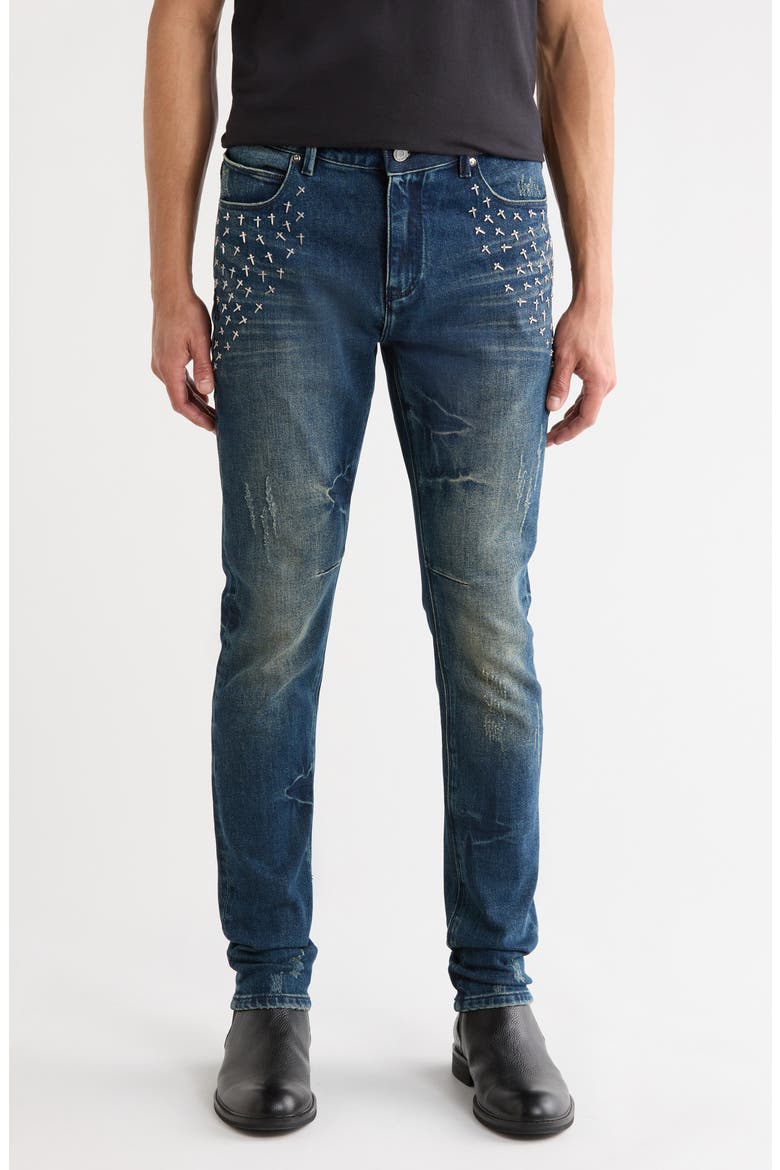 Bryant Skinny Jeans, Main, color, NAVY AURA