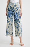 KOBI HALPERIN Anne Wide Leg Floral Crop Jeans