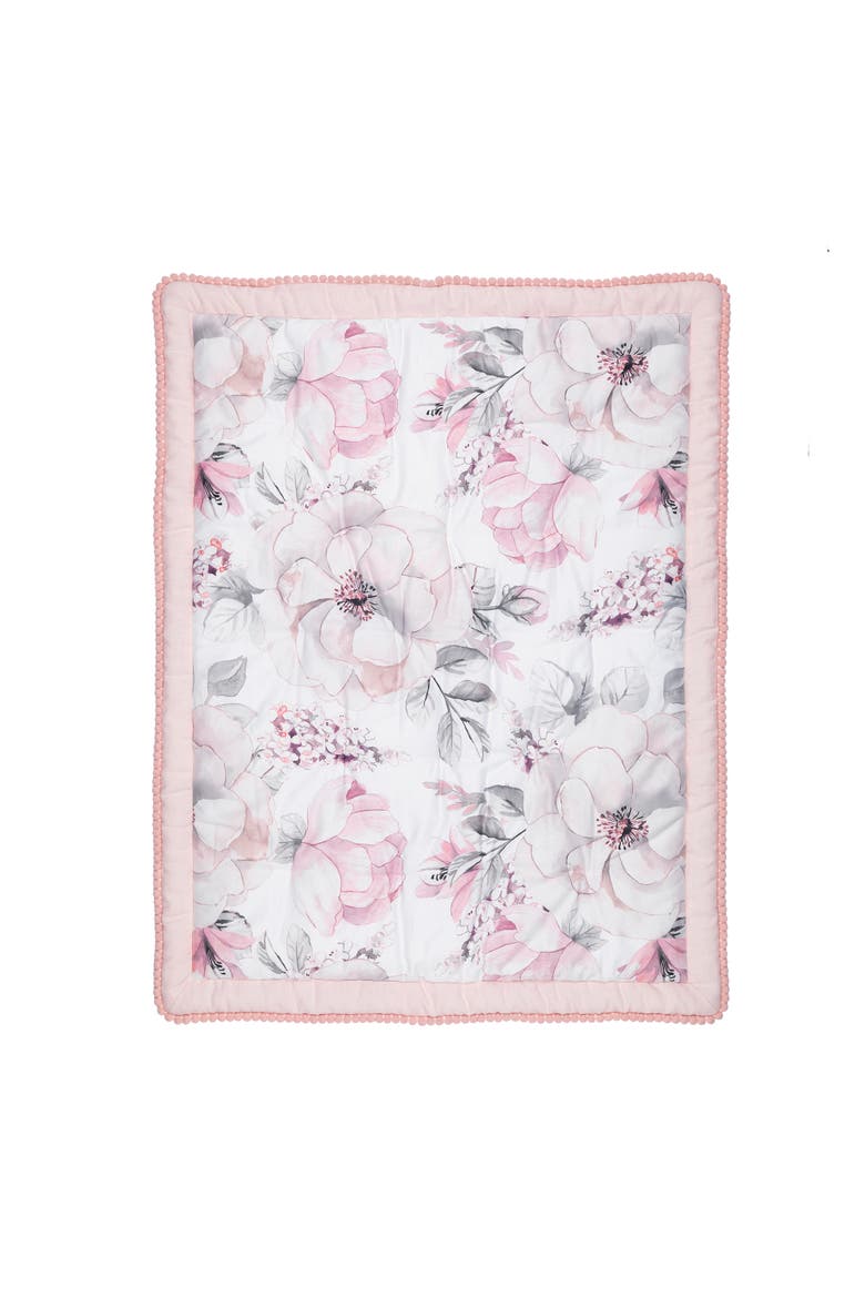 Signature Botanical Baby Watercolor Floral 4-Piece Crib Bedding Set, Alternate, color, Pink