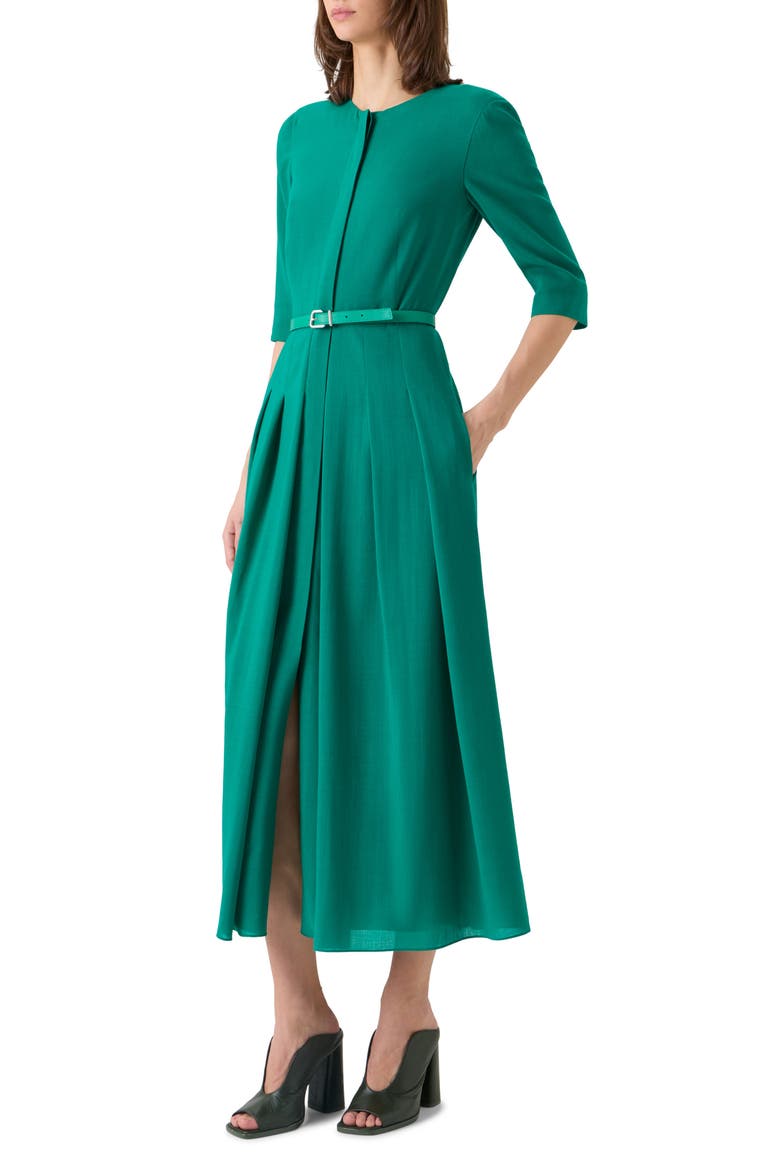 Shelley Belted Wool Dress, Alternate, color, TOURMALINE