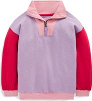 Mini Boden Kids' Colorblock Half Zip Sweatshirt