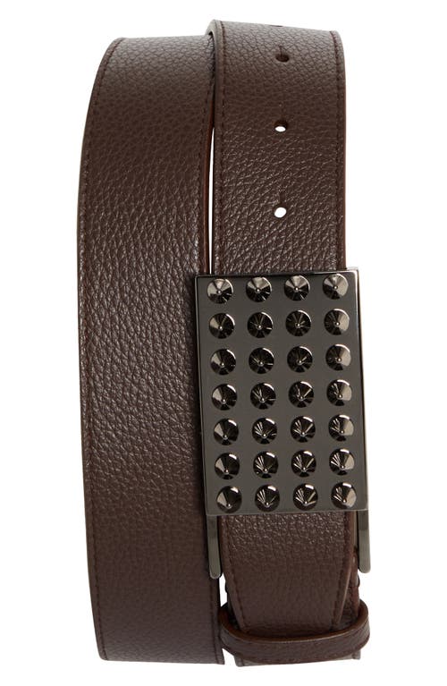 Christian Louboutin Funky Empire Calfskin Leather Belt In Brown