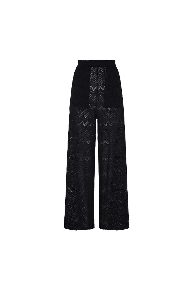 Women Mesh Wide-Leg Pants, Main, color, black
