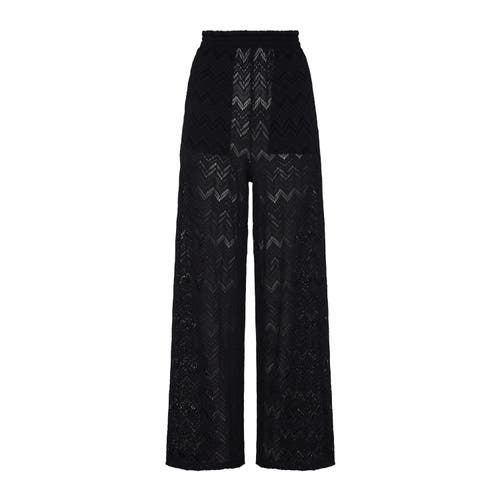 Vilebrequin Women Mesh Wide-Leg Pants in Black at Nordstrom, Size Medium