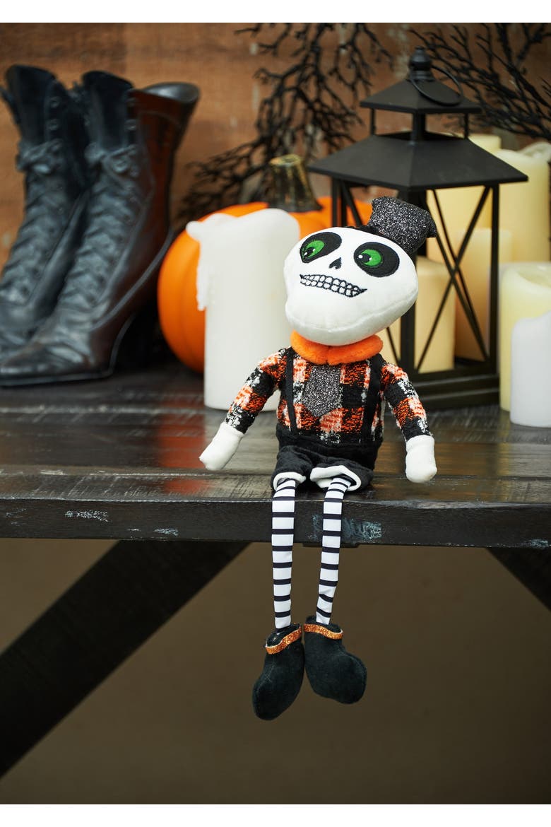 Halloween Skeleton Dangle Legs Shelf Sitter Figurine 18.9", Alternate, color, Black
