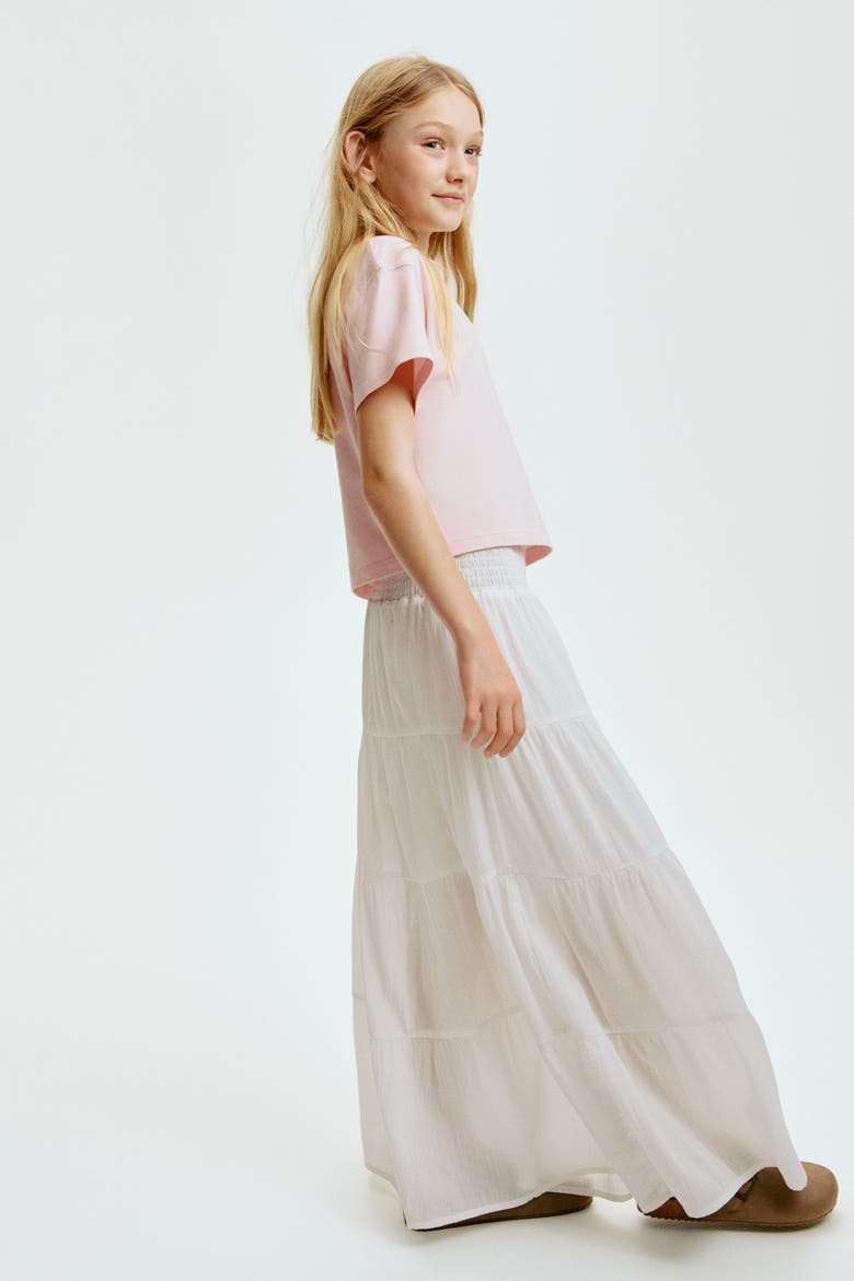 Tiered Skirt, Alternate, color, White