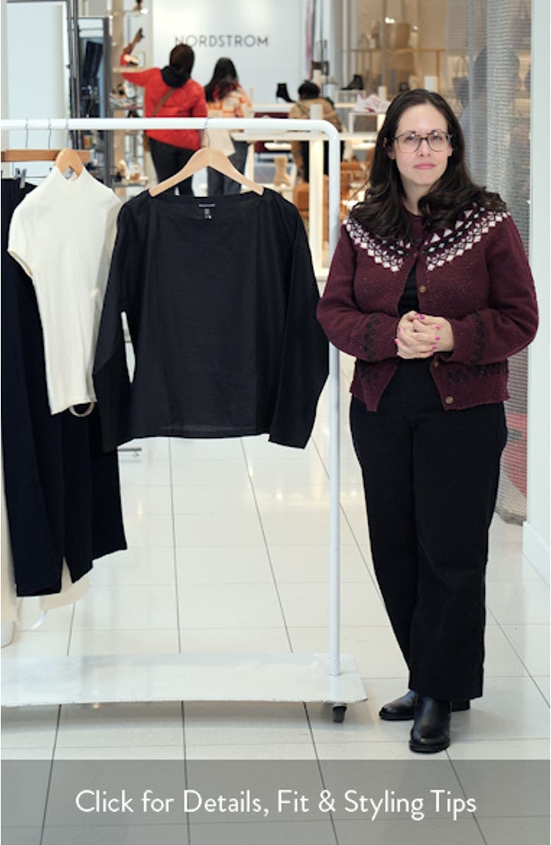 Boxy Bateau Neck Organic Linen Top, sales video thumbnail