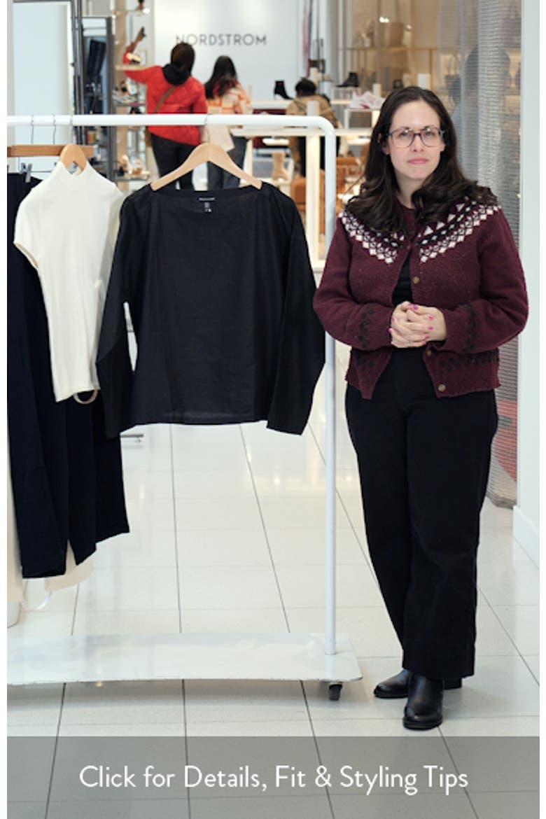 Boxy Bateau Neck Organic Linen Top video