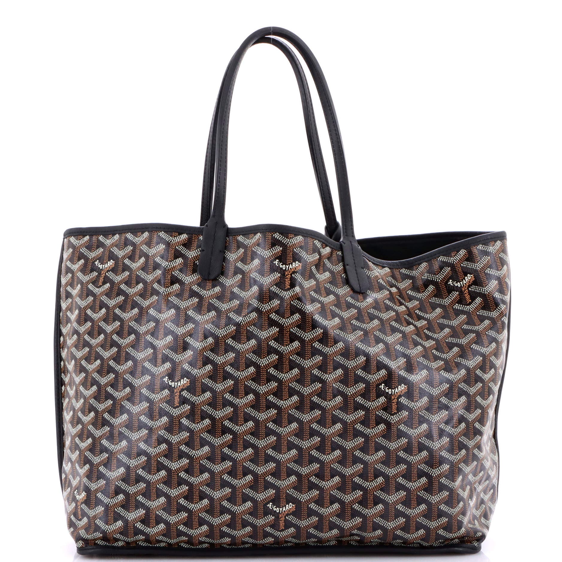 Pre-Owned Goyard Anjou Reversible Tote Coated Canvas PM, Main, color, Black