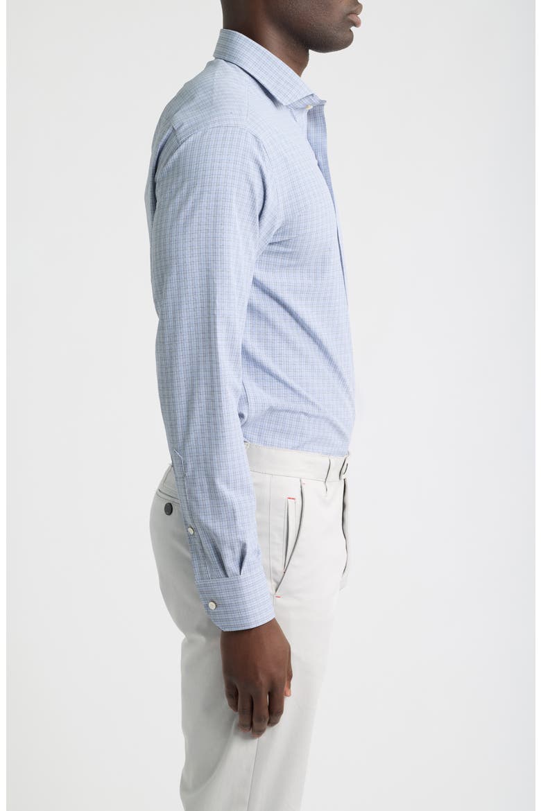 Herb Tailored Fit Check Performance Poplin Button-Down Shirt, Alternate, color, CADET