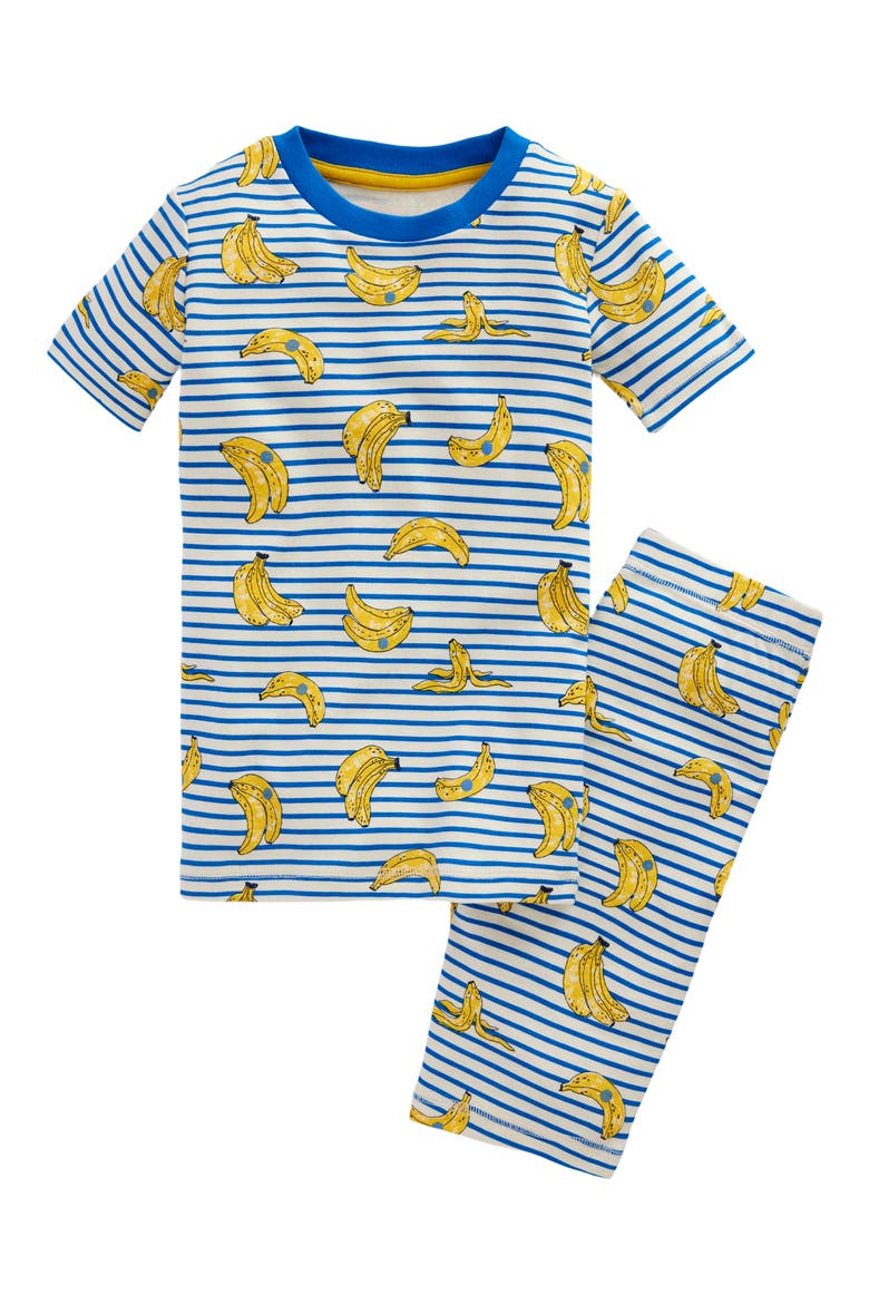 Kids' Print Fitted Two-Piece Cotton Pajamas, Main, color, BANANA