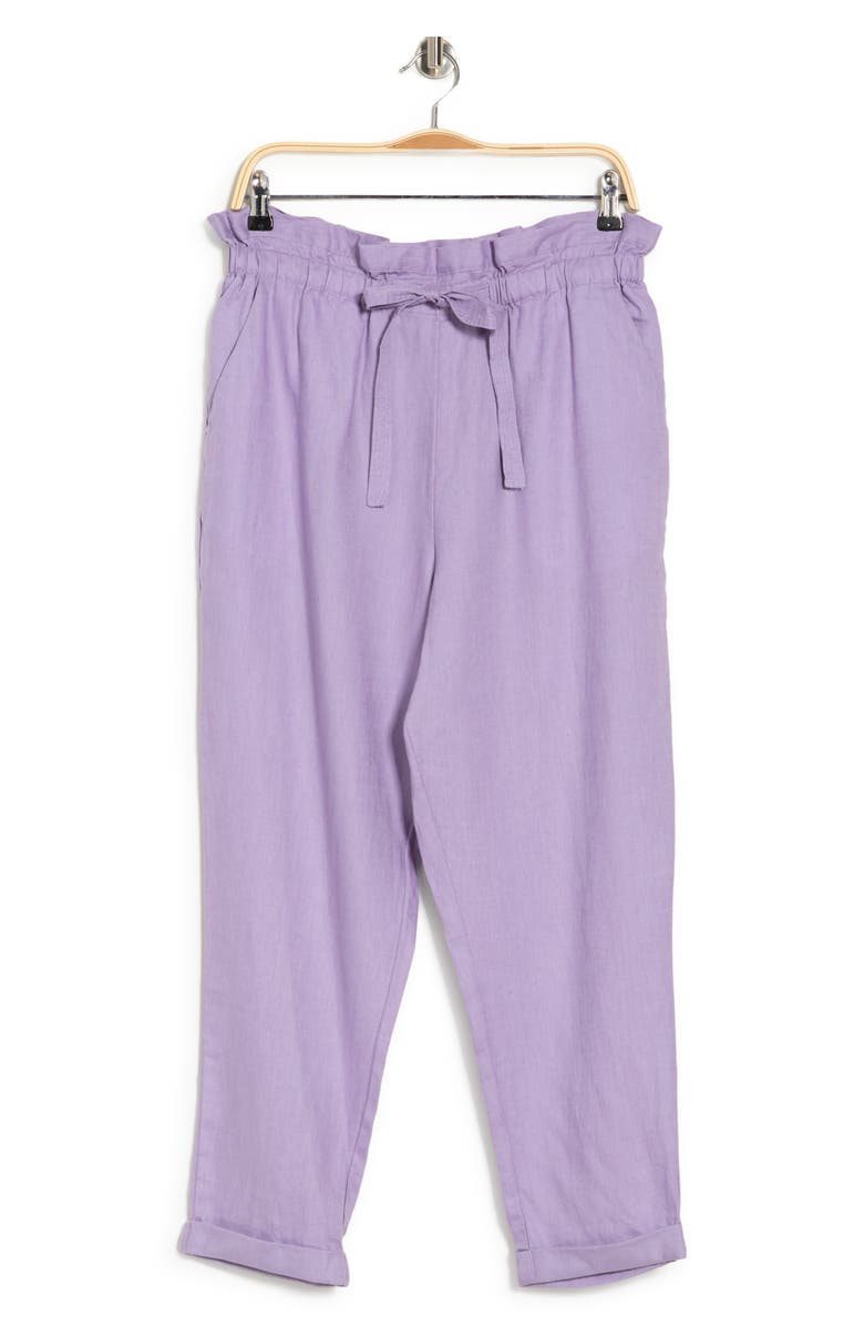 Donna Karan New York Pull-On Waist Tie Linen Pants, Alternate, color, 