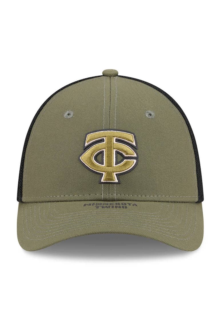 Men's New Era  Olive Minnesota Twins 2026 Armed Forces Day 39THIRTY M-Crown Flex Hat, Alternate, color, Olive