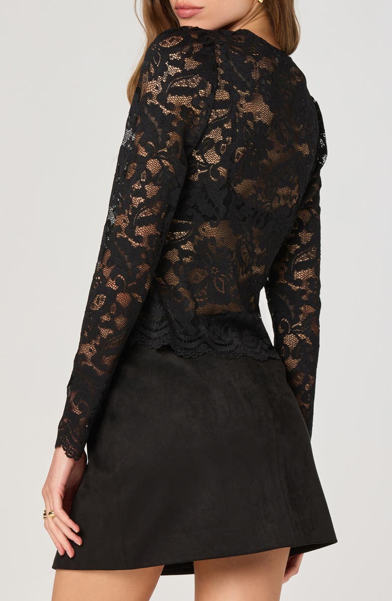 ASTR the Label Lace Button-Up Shirt, Alternate, color, Black