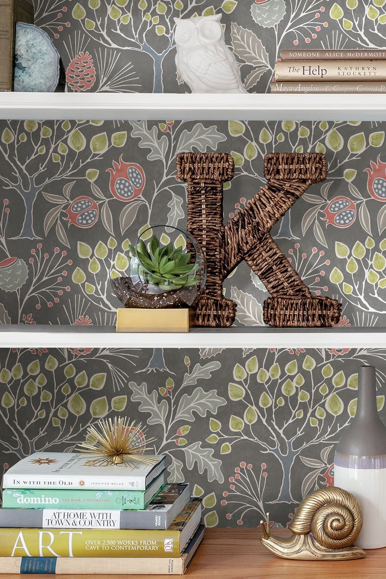 Groovy Garden Grey Peel & Stick Wallpaper, Alternate, color, MULTICOLOR