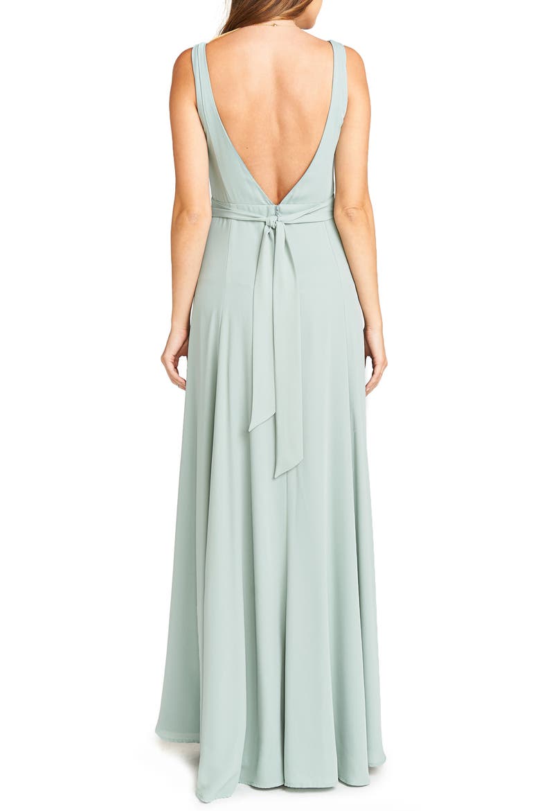 Jen Chiffon A-Line Gown, Alternate, color, SILVER SAGE