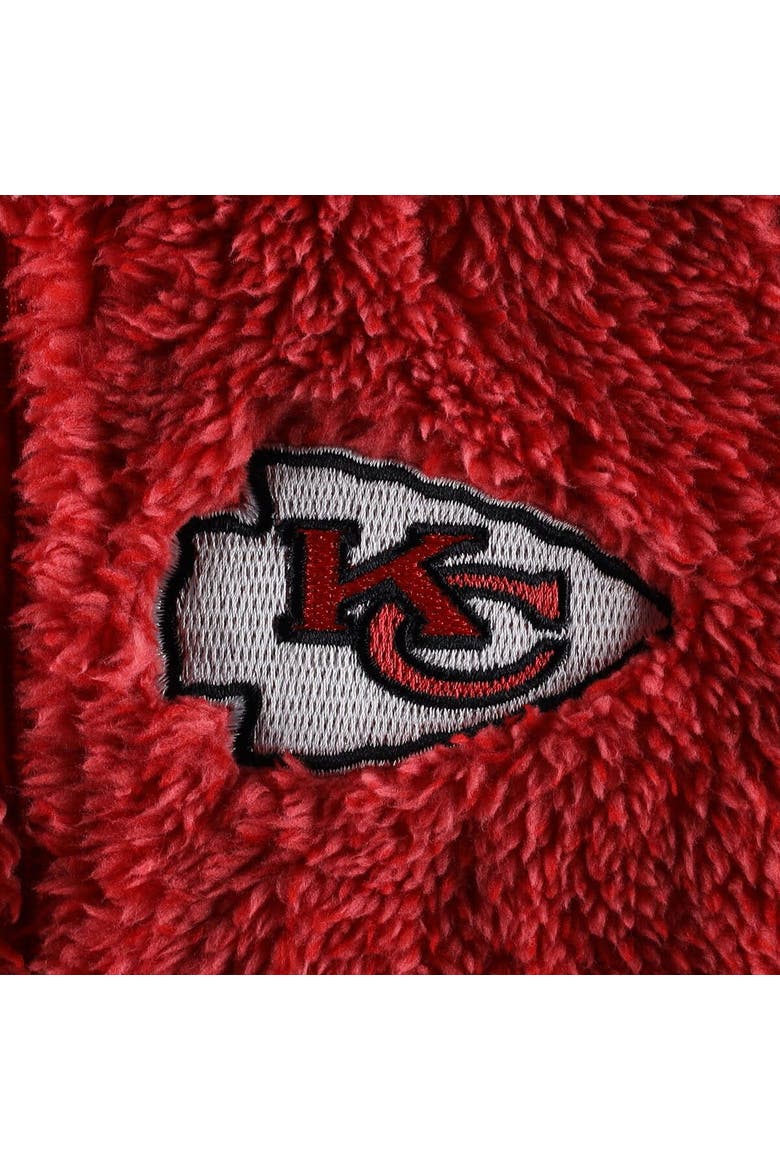 Newborn & Infant Red/Gray Kansas City Chiefs Game Nap Teddy Fleece Bunting Full-Zip Sleeper, Alternate, color, Red