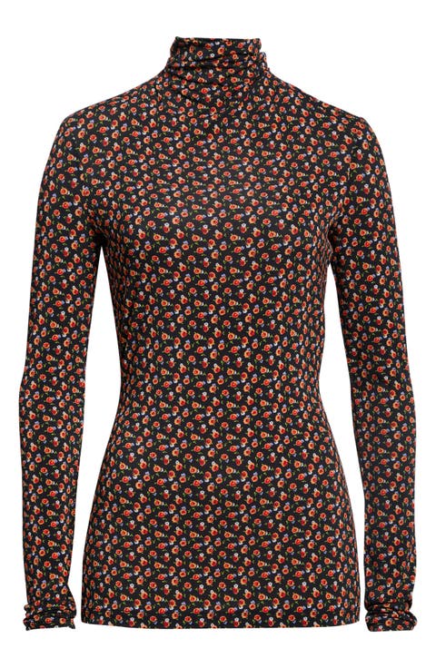 Haut Floral Turtleneck