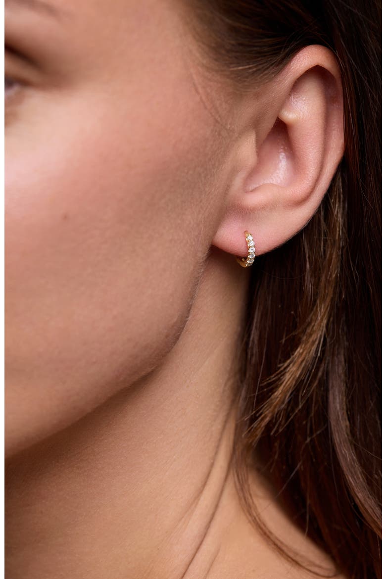 Audrey Diamond Huggie Hoop Earrings, Alternate, color, YELLOW