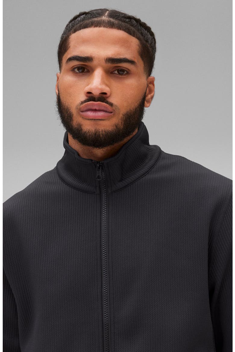 Double Knit Rally Track Jacket, Alternate, color, BLACK