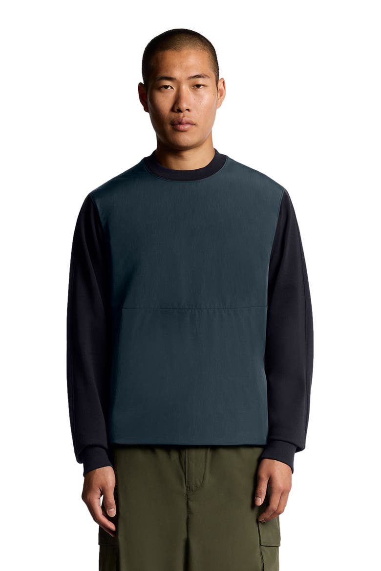 Half Raglan Hybrid Long Sweatshirt, Alternate, color, Dark Navy