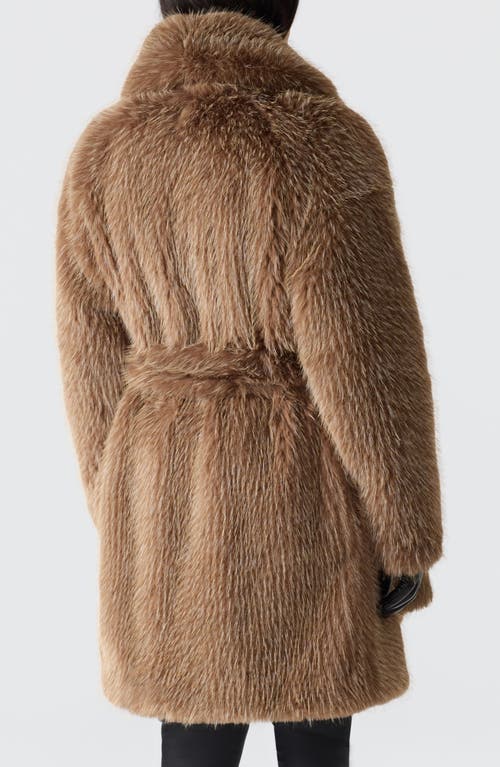 Mackage Kacela Faux-fur Wrap Coat In Brown