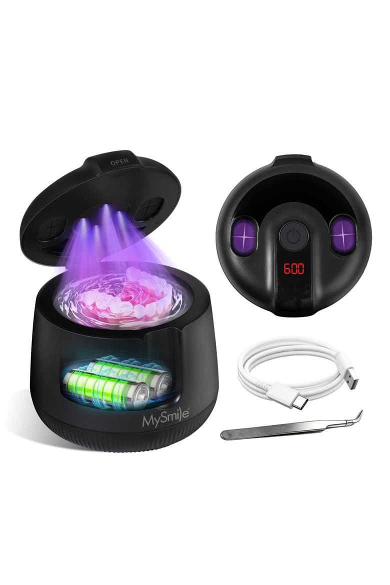 Cordless Ultrasonic Retainer & Jewelry Cleaning Pod with Digital Timer, Main, color, Black