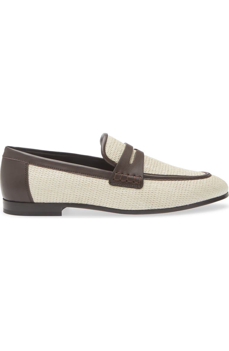 Brunello Cucinelli Techno Raffia Penny Loafer, Alternate, color, C112 Corda