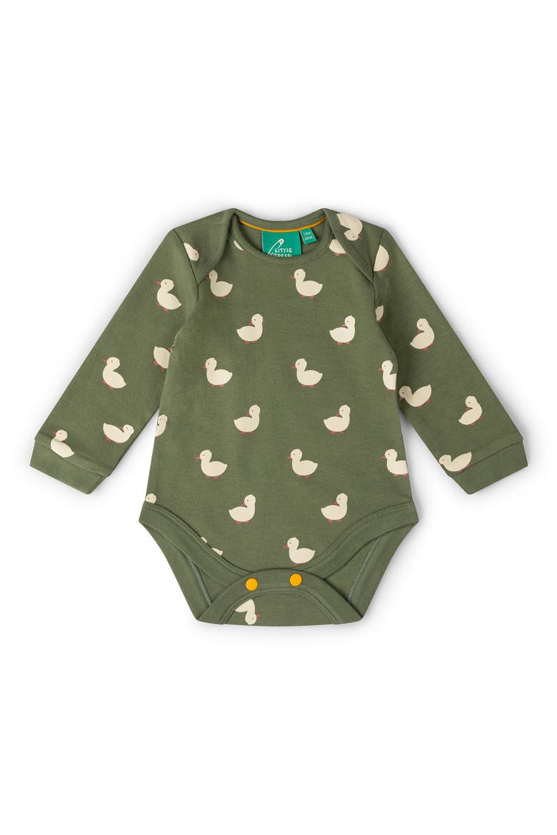 2-Pack Organic Cotton Bodysuits, Alternate, color, GREEN