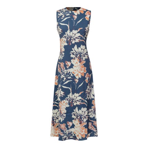 Satin Floral Center Back Invisible Zipper Woven Jumper