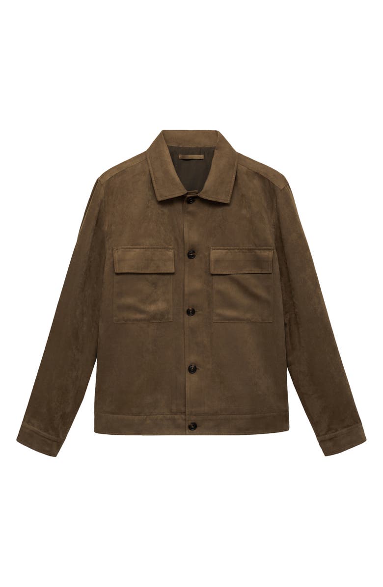 MANGO Faux Suede Jacket, Alternate, color, Green