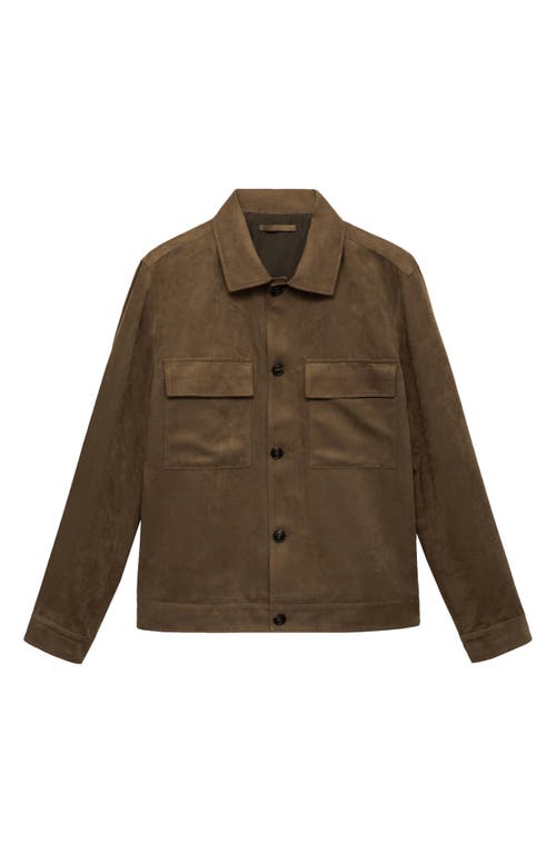 Mango Faux Suede Jacket In Brown