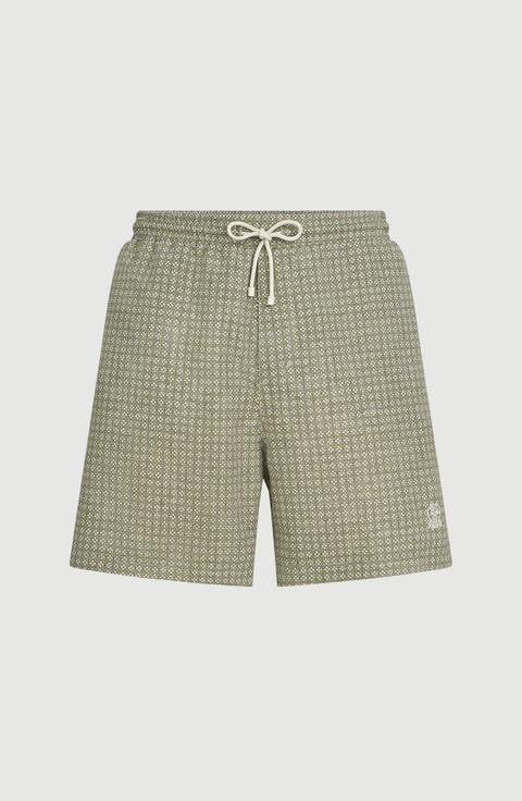 Flower print nylon swim shorts
