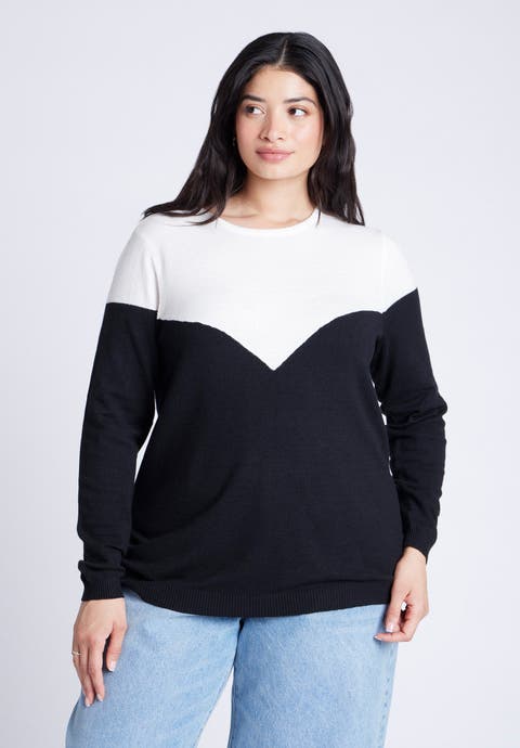 Sweetheart Colorblock Sweater (Plus Available)