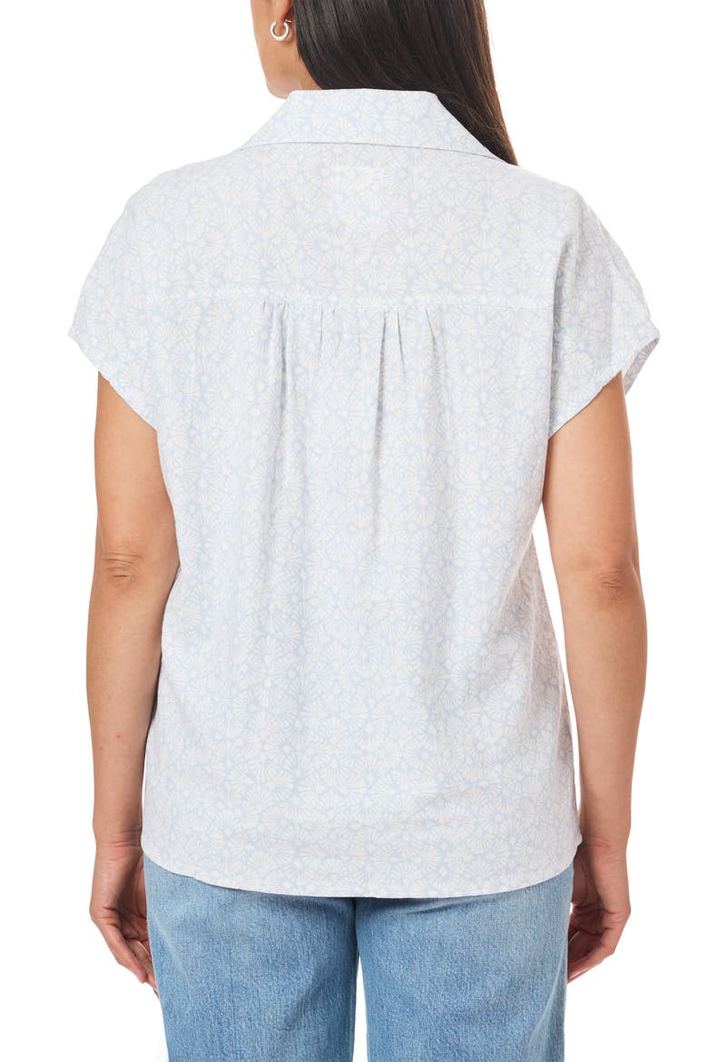 Clarita Linen All Over Print Shirt, Alternate, color, SKYWAY SHOBORI FANS