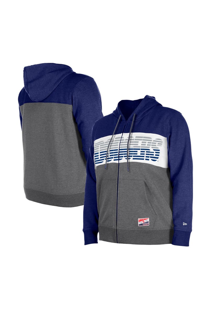 New Era Women's New Era Royal Los Angeles Dodgers Plus Size Color Block Full-Zip Hoodie, Alternate, color,