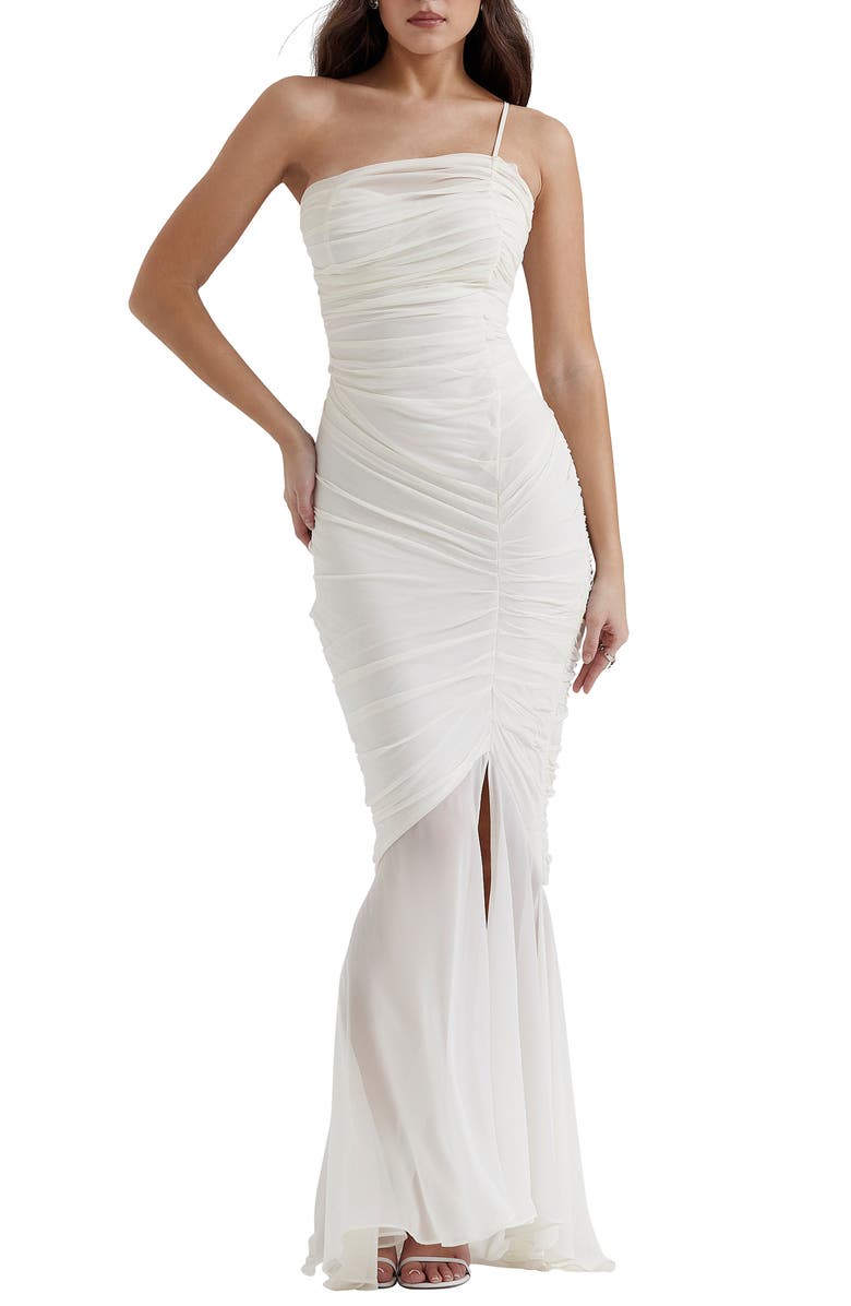 Pearla Ruched Georgette Cocktail Dress