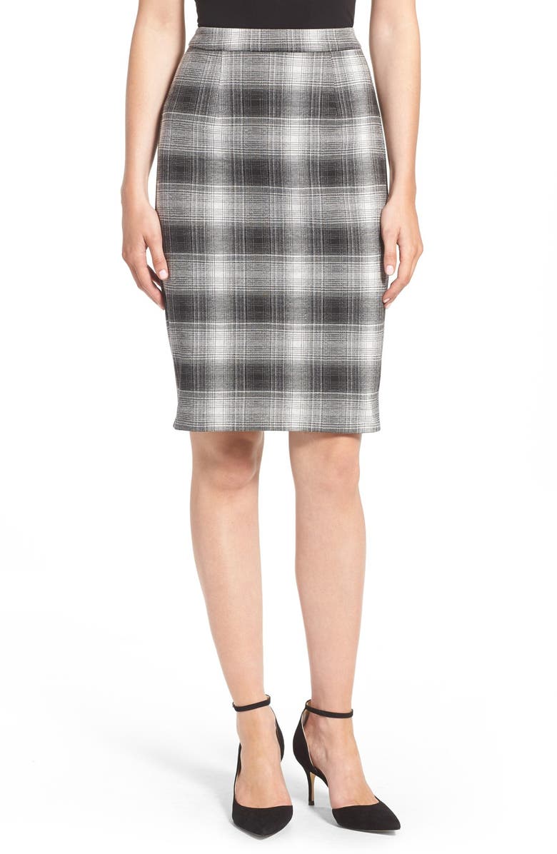Halogen<sup>®</sup> Plaid Pencil Skirt, Alternate, color,