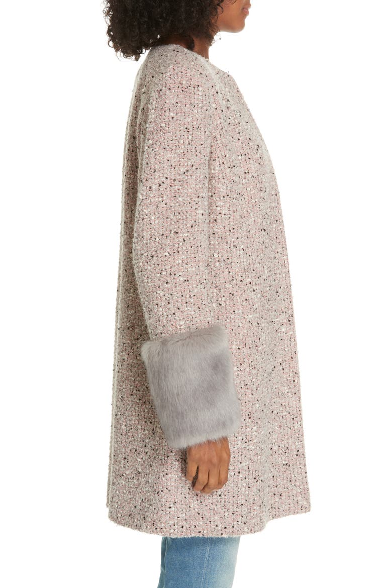 Edge to Edge Faux Fur Cuff Jacket, Alternate, color, PINK