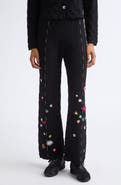 YanYan Floral Check Organic Cotton Sweater Pants