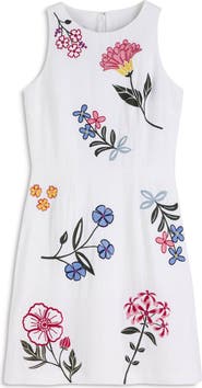 Boden Occasion Floral Embroidered Linen Sheath Dress