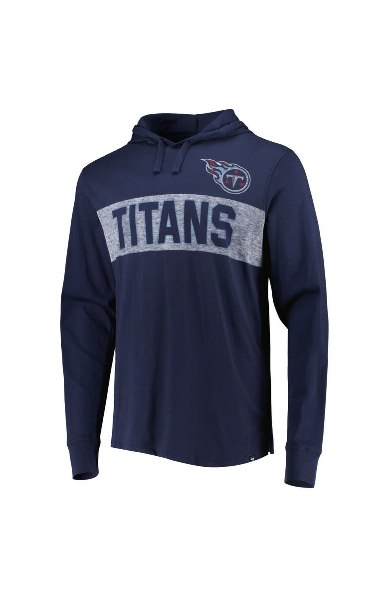 '47 Men's '47 Navy Tennessee Titans Field Franklin Hooded Long Sleeve T-Shirt, Alternate, color, Navy