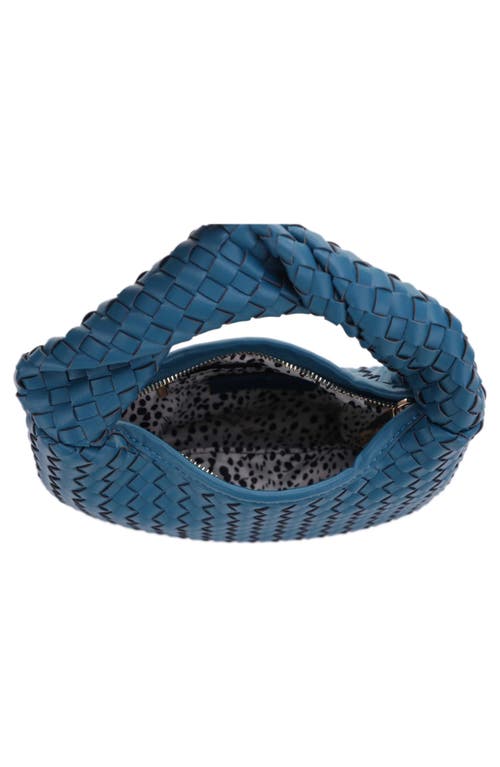 Emperia Libby Diamond Weave Twist Handle Shoulder Bag In Teal