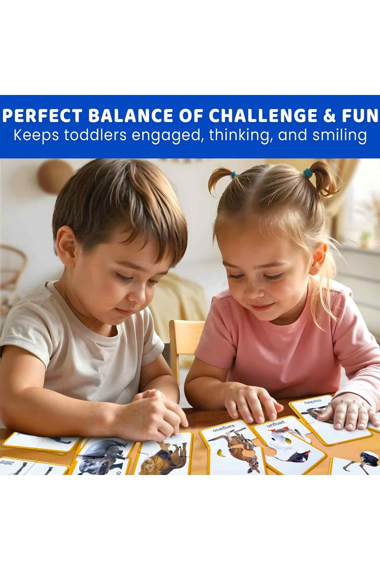 32-Piece Matching Puzzle Set for Toddlers, Alternate, color, Wild Animals