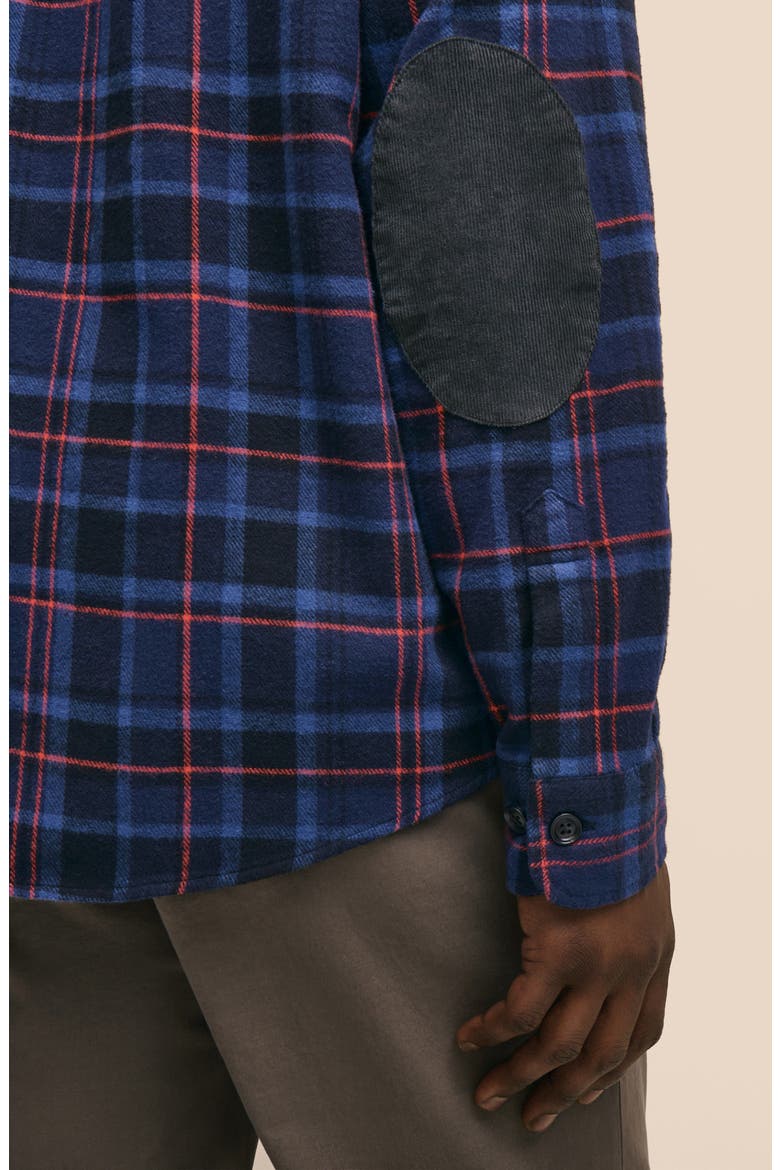 Plaid Cotton Flannel Button-Up Overshirt, Alternate, color, BLACKPLAID