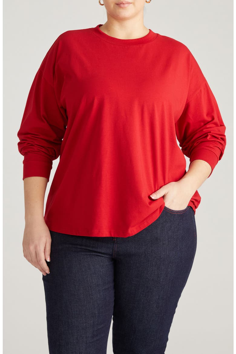 Drop Shoulder Top, Main, color, RUBY RED