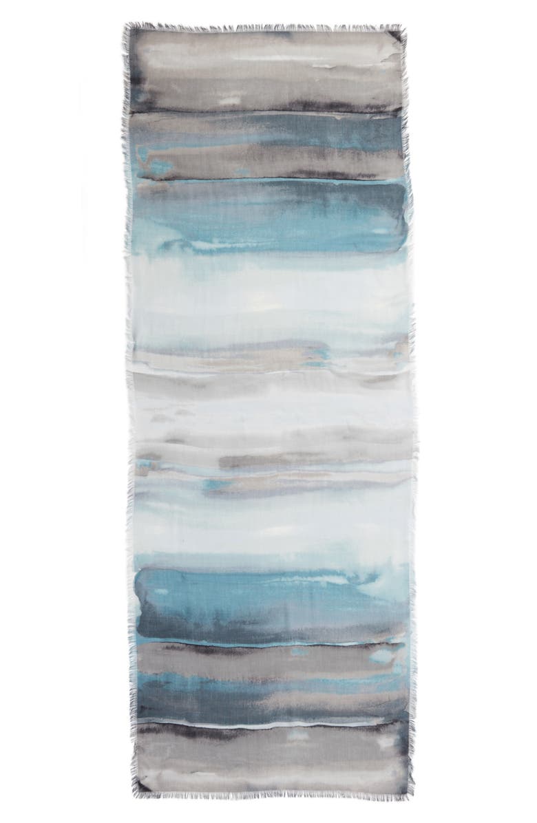 Nordstrom Artist's Landscape Cashmere & Silk Scarf, Alternate, color, 