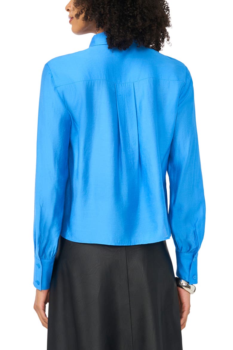 Cropped Shirt with Removable Tie, Alternate, color, CLASSIC BLUE