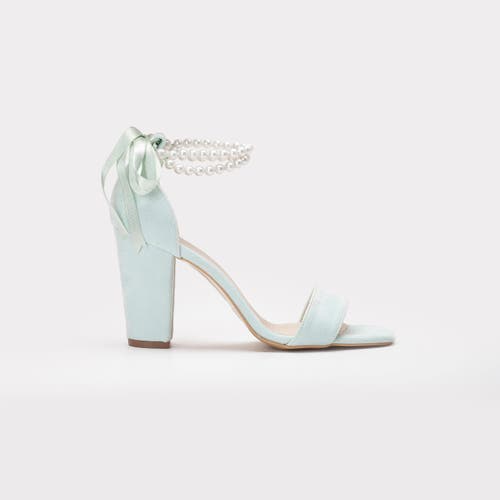 Forever & Always Shoes Women's Neutrals / Green Melissa - Mint Green Sandals With Pearls In Mint Green
