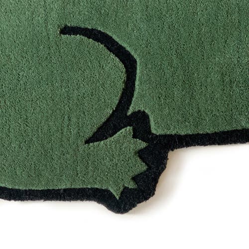 Maison Deux Krokodil Crocodile Rug In Green